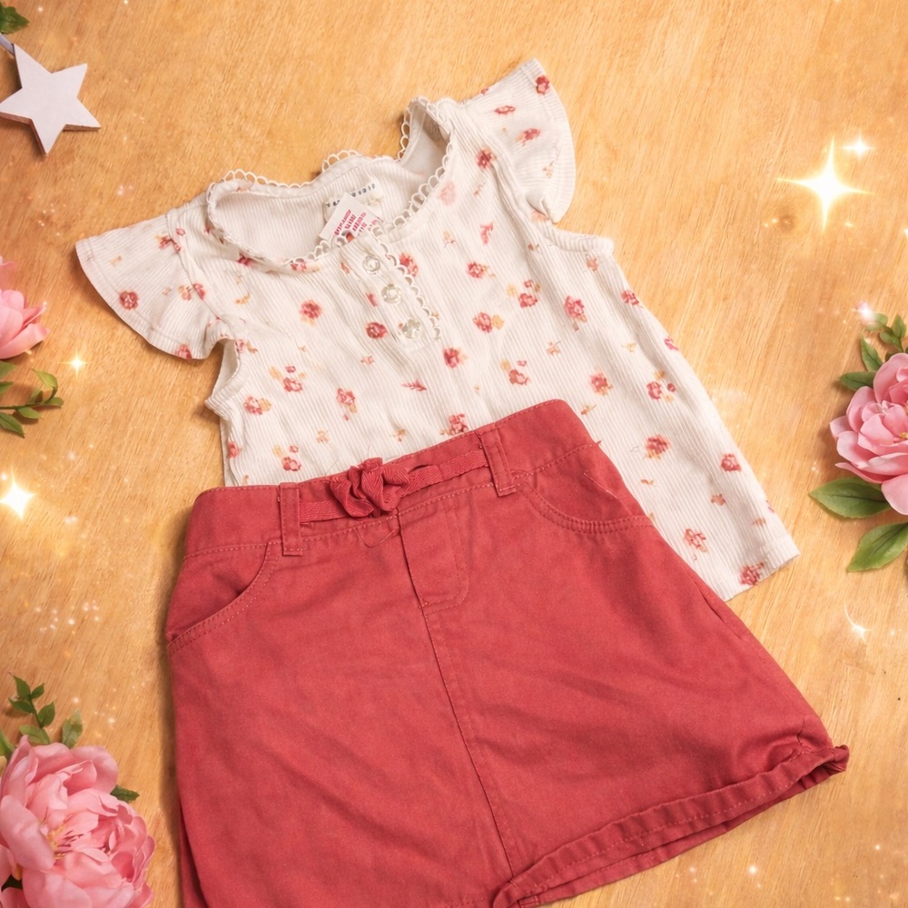 Floral top and skirt set